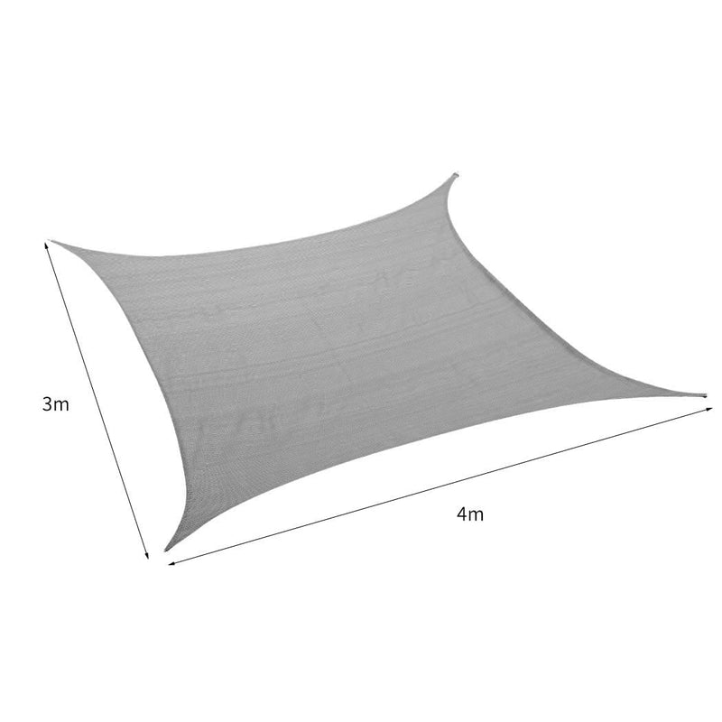 Mountview Sun Shade Sail Cloth Rectangle Canopy Outdoor Awning Cover Grey 3x4M Payday Deals