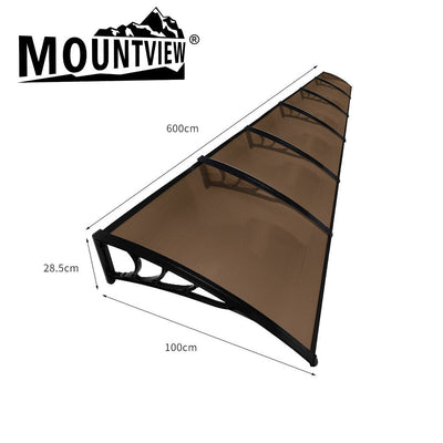 Mountview Window Door Awning Canopy Outdoor Patio Sun Shield Rain Cover 1M X 6M Payday Deals