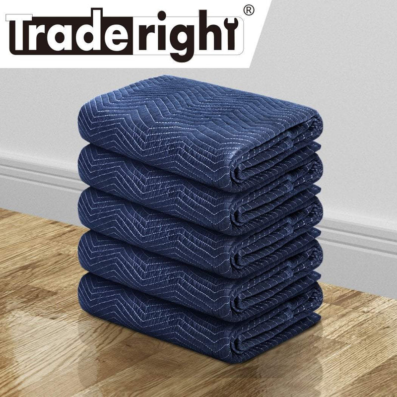 Moving Blanket Furniture Protection Heavy Duty Quilted Removalist 1.8MX3.4M 5PCS Payday Deals