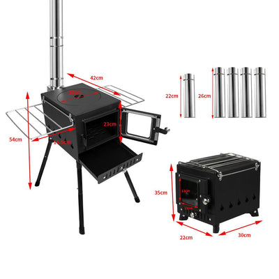 Moyasu Camping Oven Camp Stove Portable Caravan Cooker Burner Outdoor Chimney Payday Deals