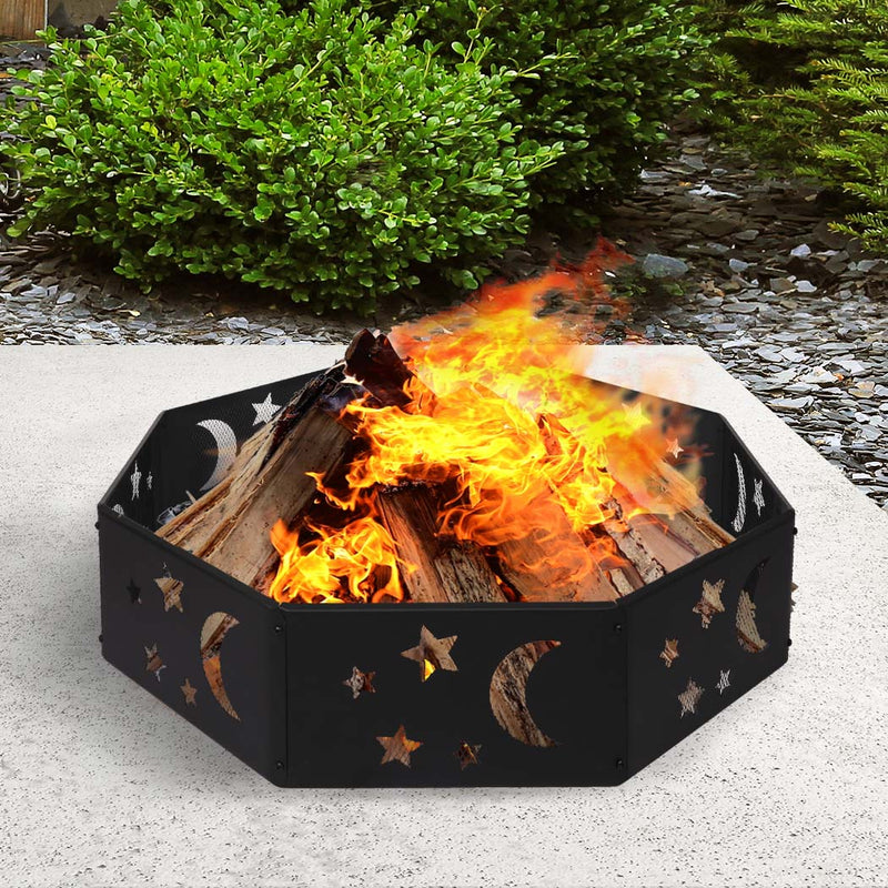 Moyasu Round Fire Pit Ring Outdoor Fireplace Camping Firepit Steel Portable 36" Payday Deals