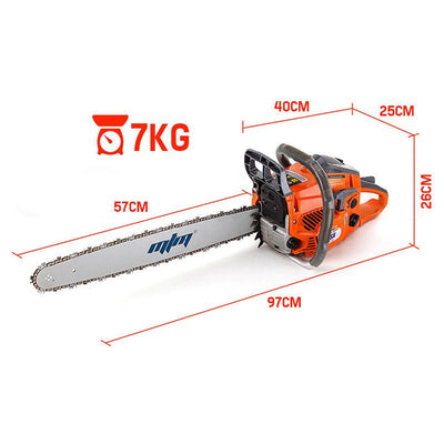MTM Petrol Commercial Chainsaw 22 Bar E-Start Tree Pruning Chain Saw Top Handle Payday Deals
