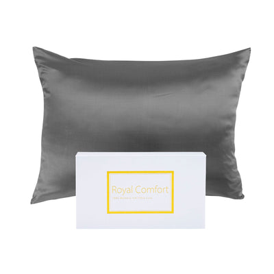 MULBERRY SILK PILLOW CASE TWIN PACK - SIZE: 51X76CM - CHARCOAL Payday Deals