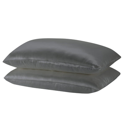 MULBERRY SILK PILLOW CASE TWIN PACK - SIZE: 51X76CM - CHARCOAL Payday Deals
