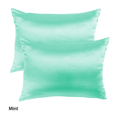 MULBERRY SILK PILLOW CASE TWIN PACK - SIZE: 51X76CM - MINT