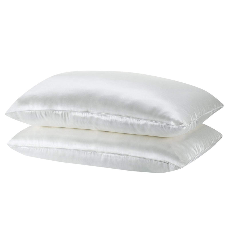 MULBERRY SILK PILLOW CASE TWIN PACK - SIZE: 51X76CM - SILVER Payday Deals