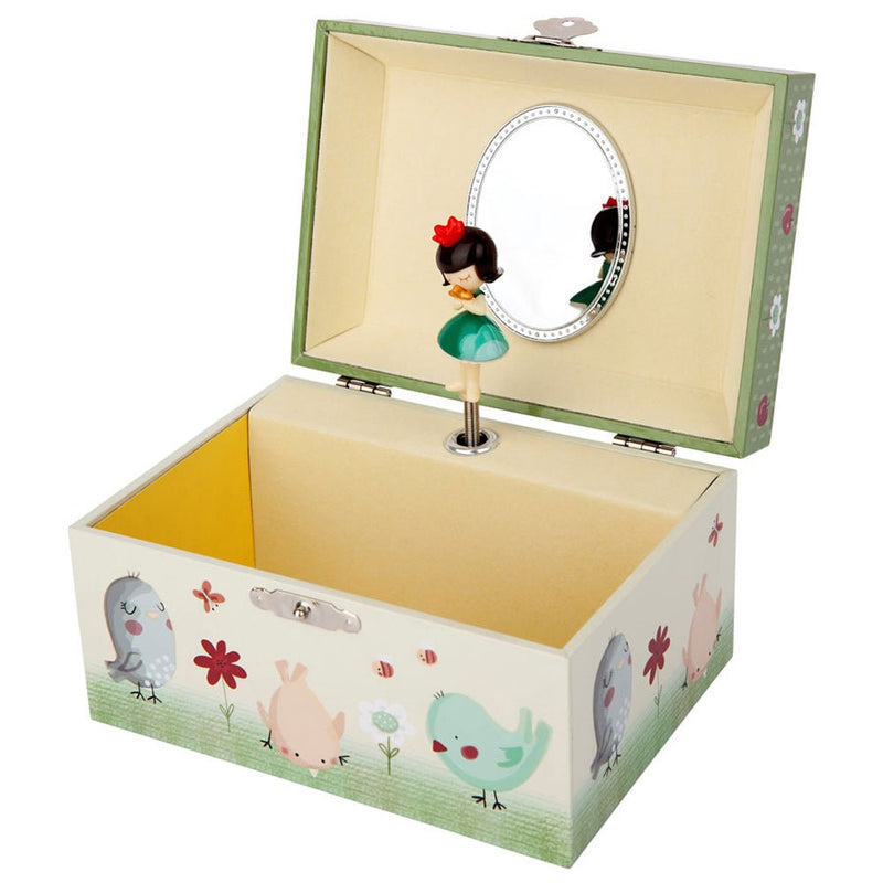 Music Box Snow White Wooden Girls Kids Toys Gifts 14.8x10.6x8.4cm Payday Deals