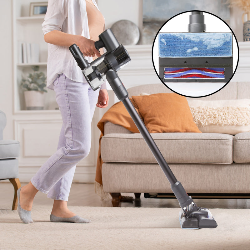 MyGenie H20 PRO Wet Mop 2-IN-1 Cordless Stick Vacuum Cleaner Handheld Recharge Grey Payday Deals