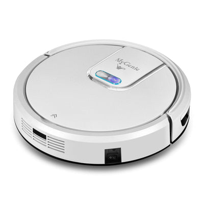 MyGenie WI-FI GMAX Robotic Vacuum Cleaner Mop App Control Dry & Wet Auto Robot 35 x 8.75cm White Payday Deals