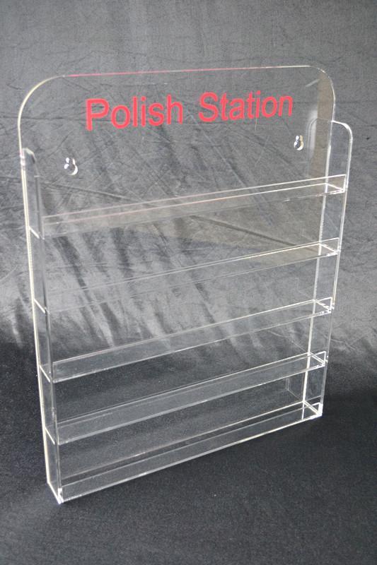 Nail Polish Display 5mm Acrylic Stand Wall Mount Holds 60-65
