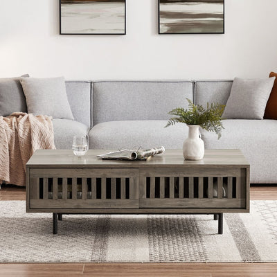 Nathan Mid-century Modern Dark Coffee Table with Storage Payday Deals