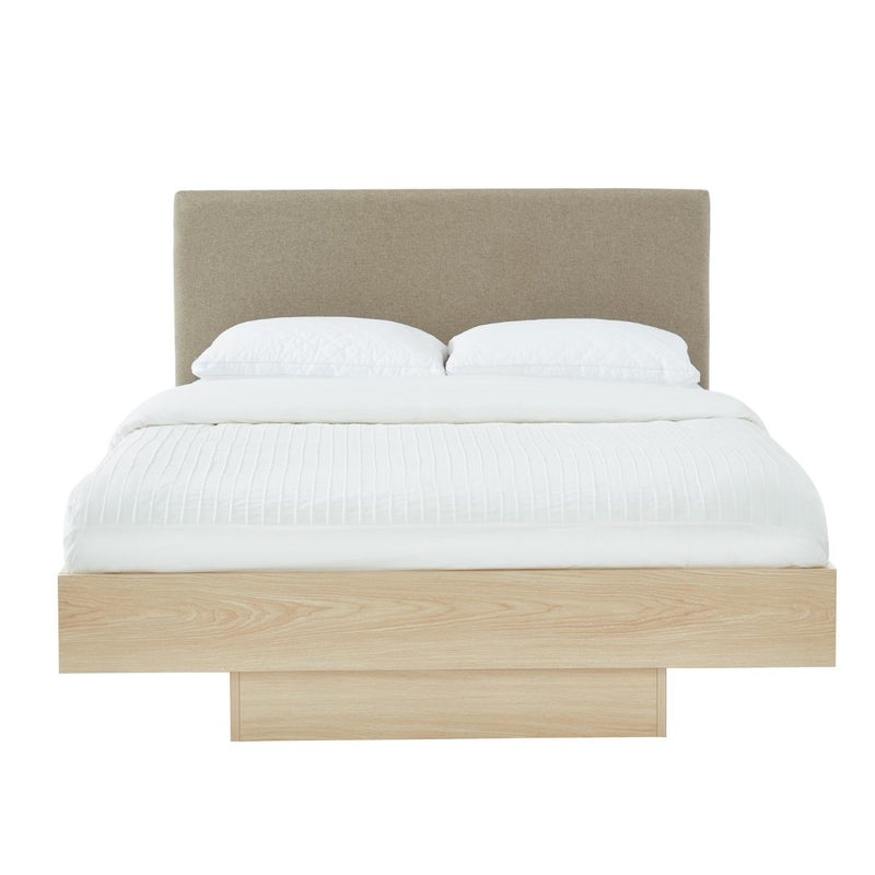 Natural Oak Wood Floating Bed Frame Queen Payday Deals