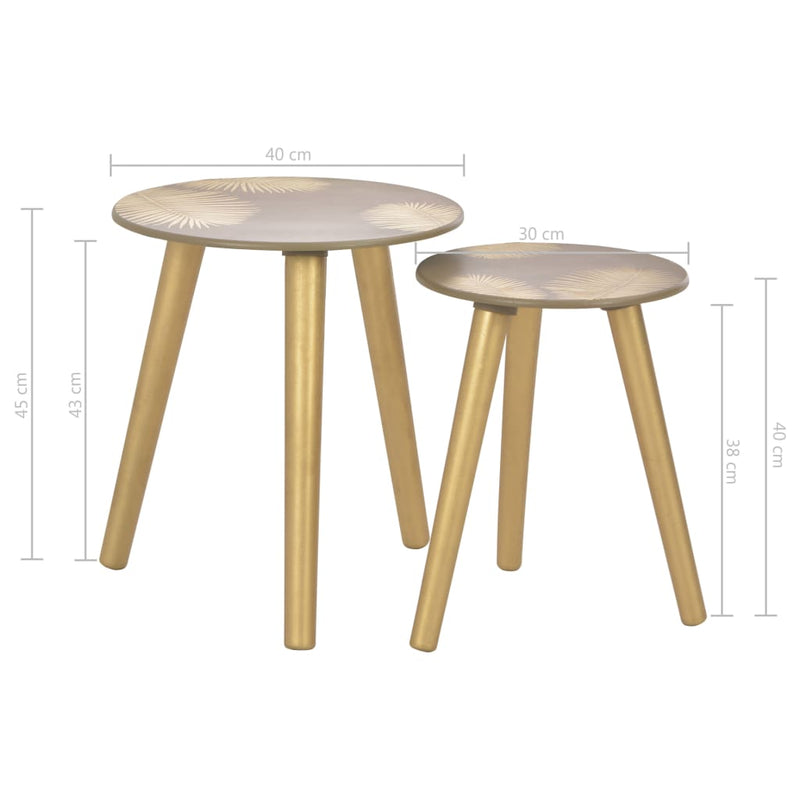 Nesting Side Tables 2 pcs Gold 40x45 cm/30x40 cm MDF Payday Deals