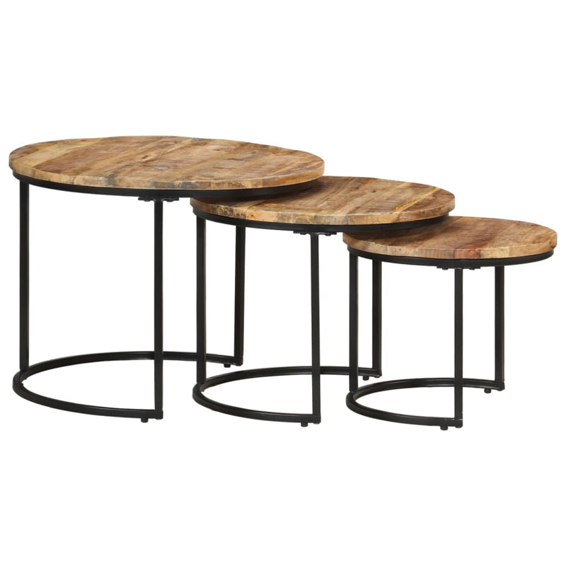 Nesting Tables 3 pcs Solid Wood Mango Payday Deals