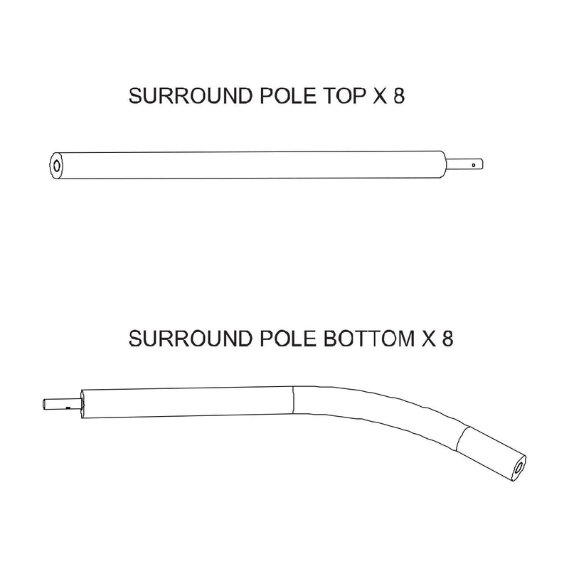 Net Pole Set 7x10ft Trampoline (HyperJump-R, 1x Top 1x Bottom) Payday Deals