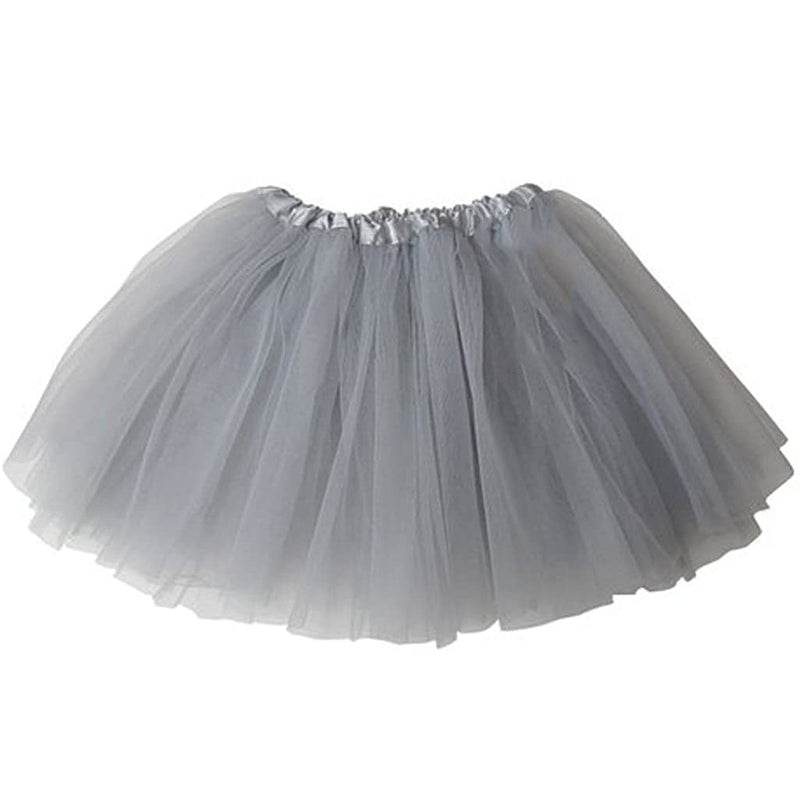 New Adults Tulle Tutu Skirt Dressup Party Costume Ballet Womens Girls Dance Wear, Grey, Kids Payday Deals