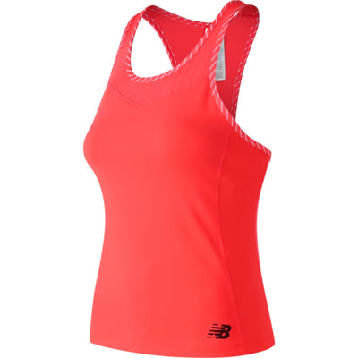 New Balance Women's Tournament Racerback Tank Top Fitted Tennis Sport  - Coral Payday Deals