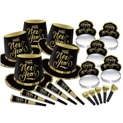 New Years Eve Black & Gold 50 Guest Party Box