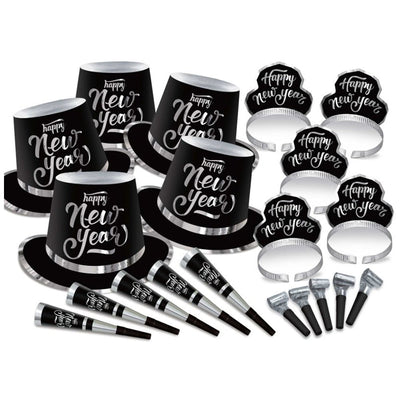New Years Eve Black & Silver 20 Guest Party Box