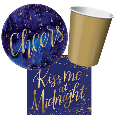 New Years Eve Kiss Me At Midnight 8 Guest Tableware Party Pack