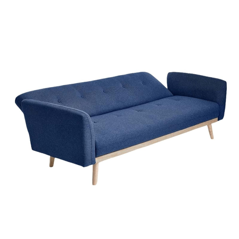 Nicholas 3-Seater Blue Foldable Sofa Bed Payday Deals