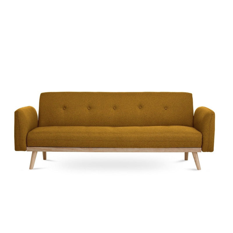 Nicholas 3-Seater Yellow Foldable Sofa Bed Payday Deals