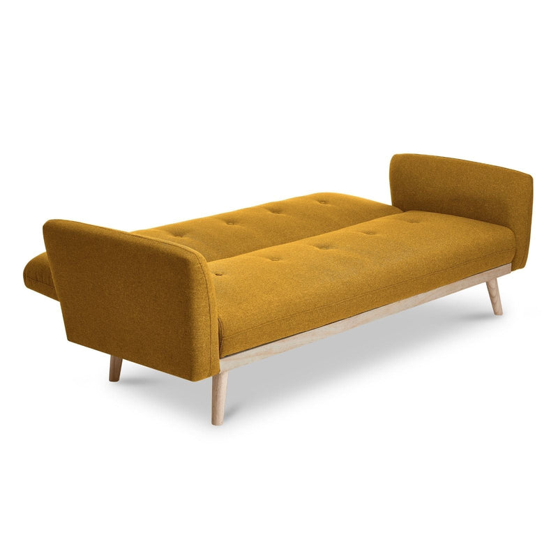 Nicholas 3-Seater Yellow Foldable Sofa Bed Payday Deals