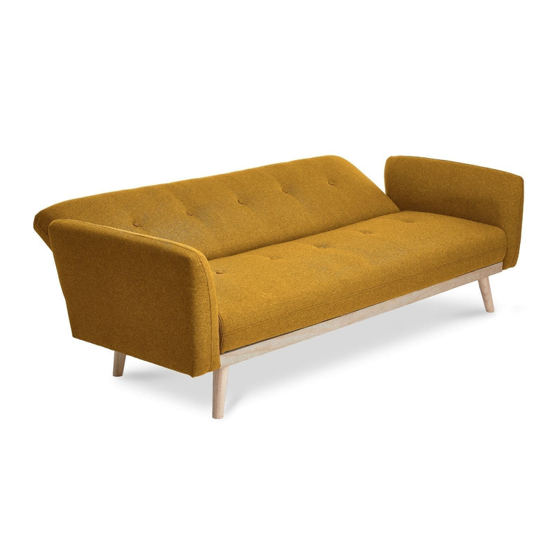 Nicholas 3-Seater Yellow Foldable Sofa Bed Payday Deals