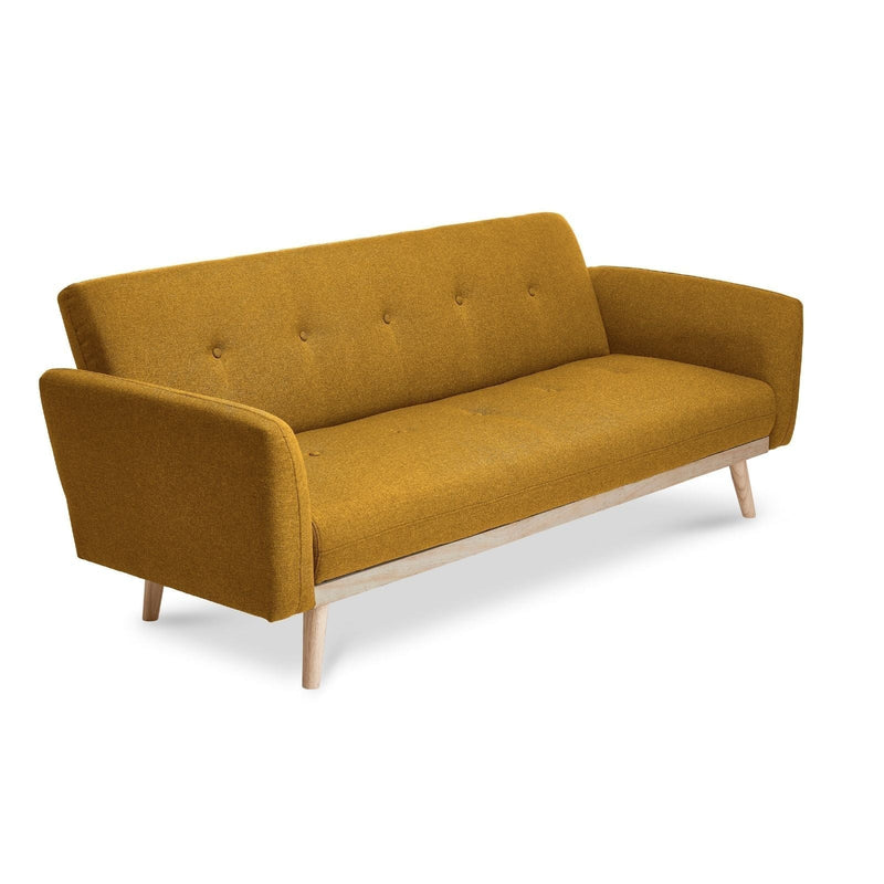 Nicholas 3-Seater Yellow Foldable Sofa Bed Payday Deals