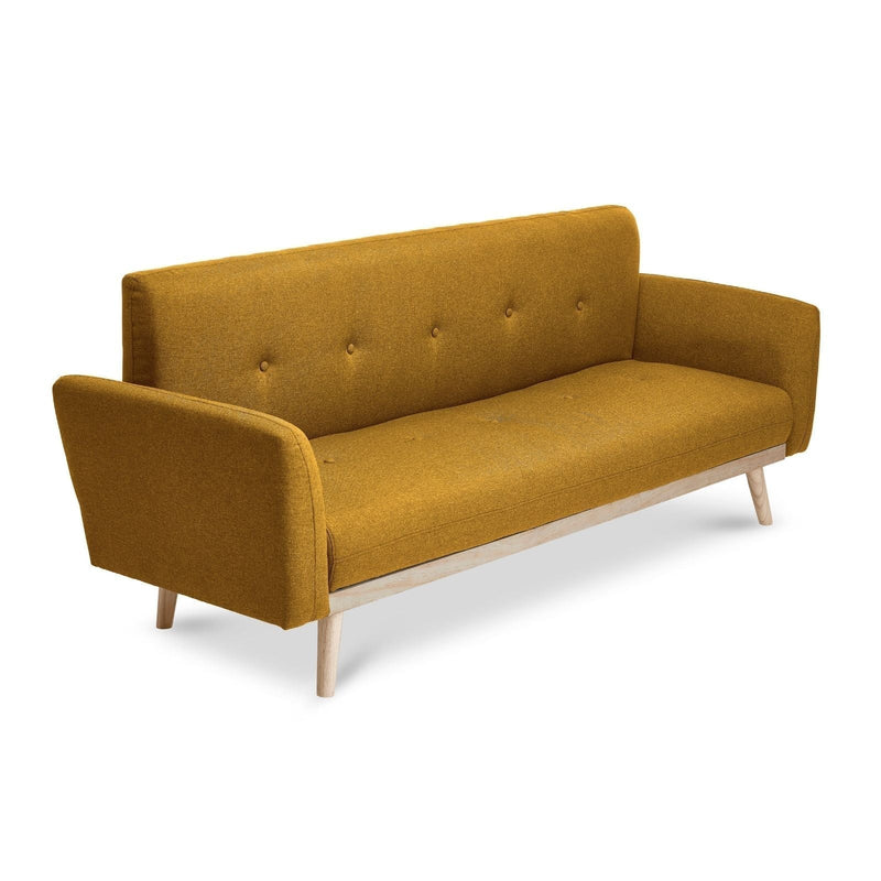 Nicholas 3-Seater Yellow Foldable Sofa Bed Payday Deals