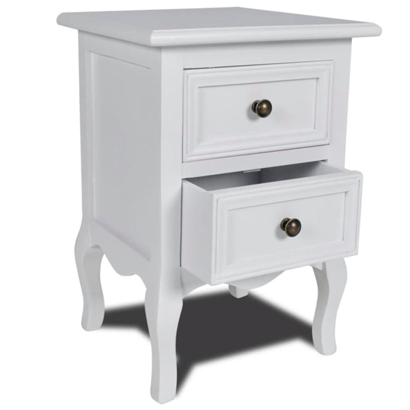 Nightstand with 2 Drawers MDF White Payday Deals