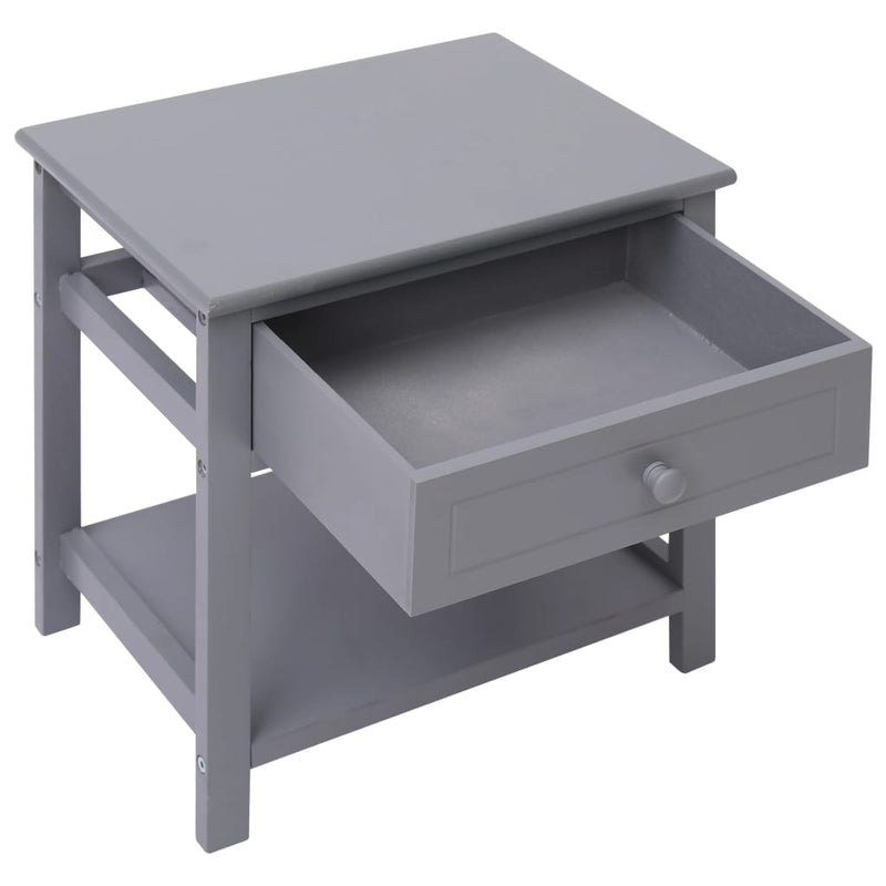 Nightstands 2 pcs Grey 40x29x42 cm Paulownia Wood Payday Deals