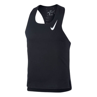 Nike Aeroswift Men's Running Slim Fit Singlet Sleeveless Top - Black/White Payday Deals