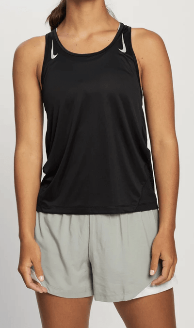 Nike Women's Running Singlet with Dri-Fit Technology - Black - L
