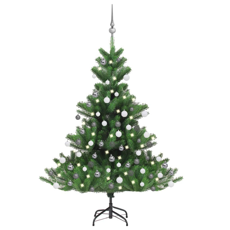 Nordmann Fir Artificial Christmas Tree LED&Ball Set Green 120cm Payday Deals