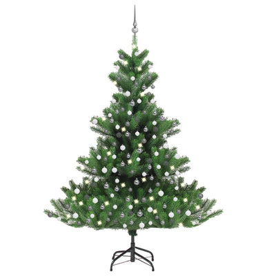 Nordmann Fir Artificial Christmas Tree LED&Ball Set Green 210cm Payday Deals