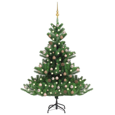 Nordmann Fir Artificial Christmas Tree LED&Ball Set Green 240cm Payday Deals