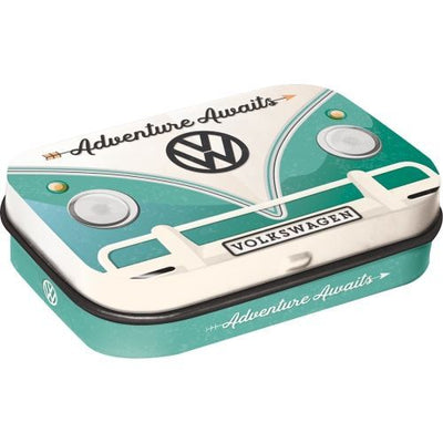 Nostalgic Art VW Bulli Adventure Awaits Novelty Mint Tin Box With Mints 34g
