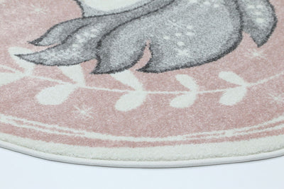 Nova Kids Pink Unicorn Round Rug 133x133 cm Round Payday Deals