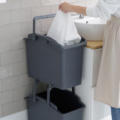 Nplastic 2 Set Dark Grey Stackable Multipurpose Laundry Basket Payday Deals