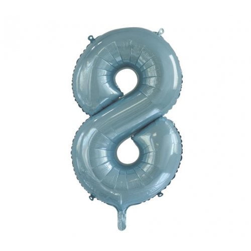 Number 8 Light Blue Foil Balloon 86cm Payday Deals
