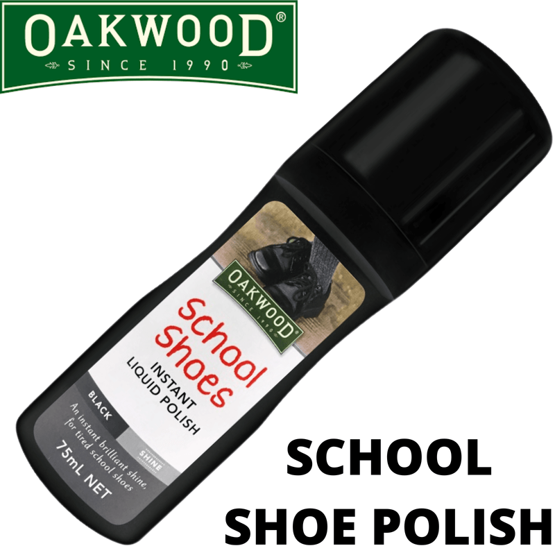 Oakwood 75ml School Shoes Instant Liquid Polish - Black Shine Payday Deals