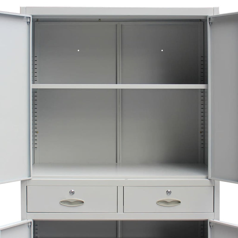 Office Cabinet with 4 Doors Steel 90x40x180 cm Grey Payday Deals
