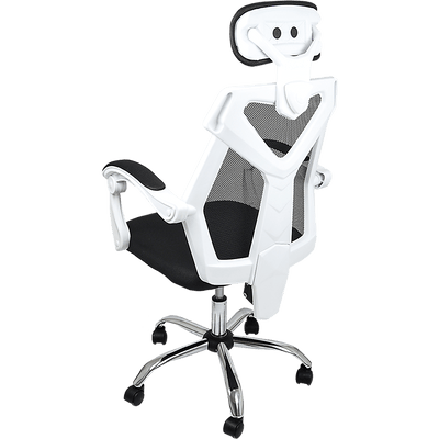 Office Chair Gaming Computer Chairs Mesh Back Foam Seat - White Payday Deals
