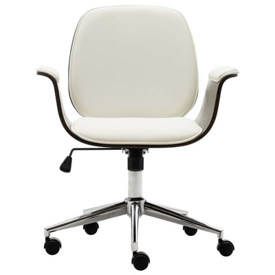 Office Chair White Bent Wood and Faux Leather Payday Deals
