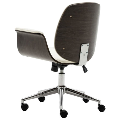 Office Chair White Bent Wood and Faux Leather Payday Deals