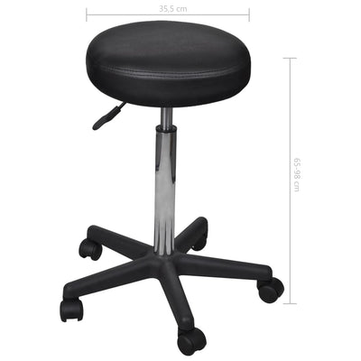 Office Stools 2 pcs Black 35.5x98 cm Faux Leather Payday Deals