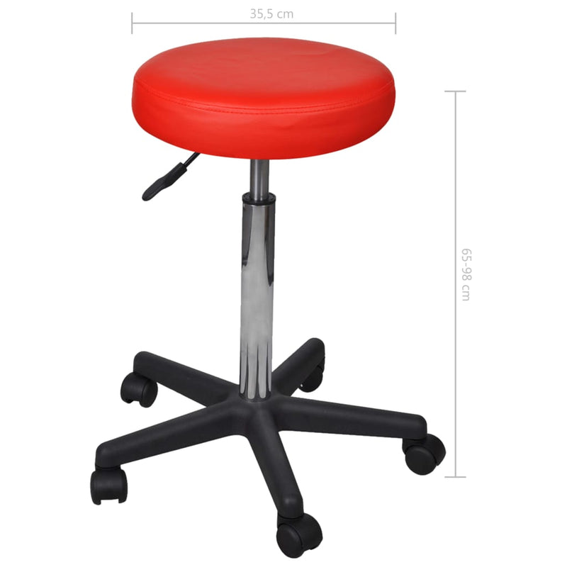 Office Stools 2 pcs Red 35.5x98 cm Faux Leather Payday Deals