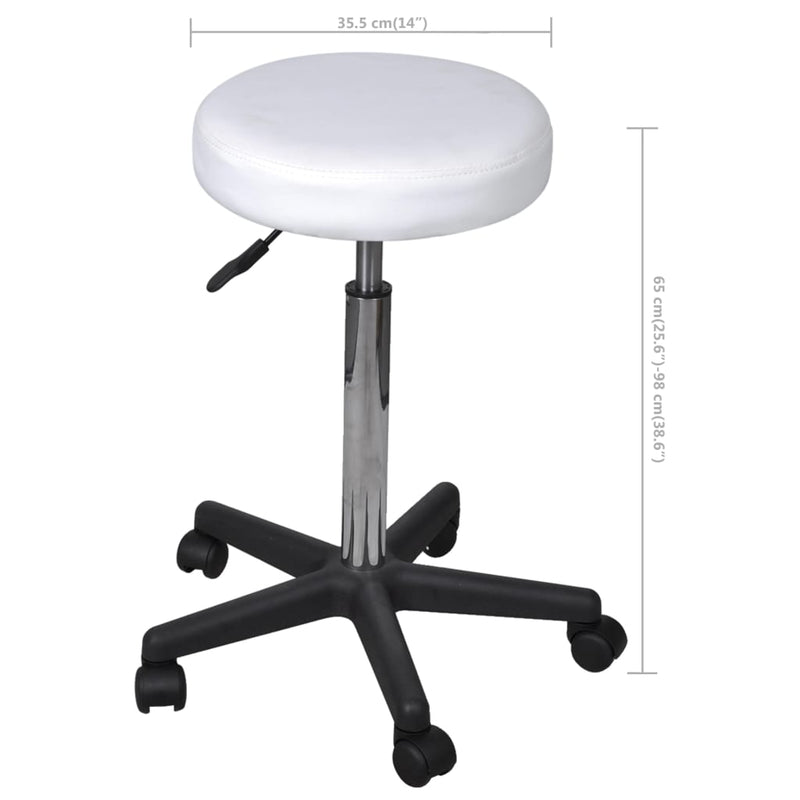 Office Stools 2 pcs White 35.5x98 cm Faux Leather Payday Deals