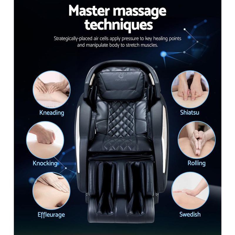 Ogawa Electric Massage Chair Smart Harmonic Full Body Shiatsu Roller Large Black